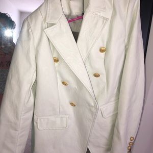 White leather blazer
